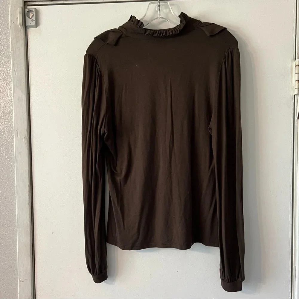 Peruvian Conecction Ruffled Jersey Top